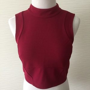 Bebe Back Cut - Out Crop Top in Red